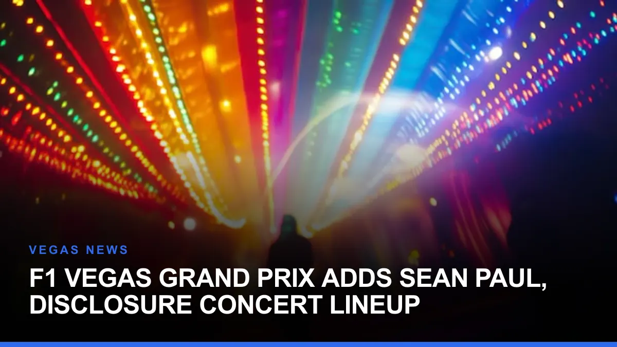 F1 Vegas Grand Prix Adds Sean Paul, Disclosure Concert Lineup